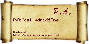 Pócsi Adriána névjegykártya